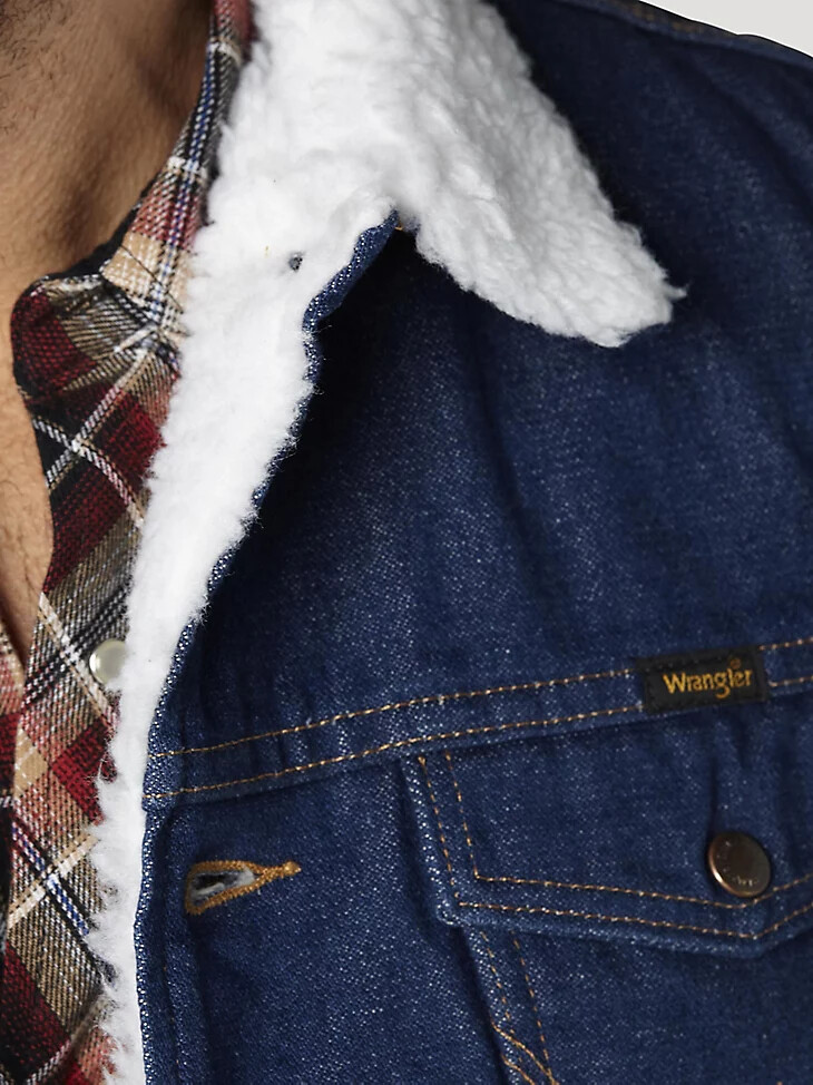chaleco vaquero con forro de sherpa wrangler - prelavado prelavado