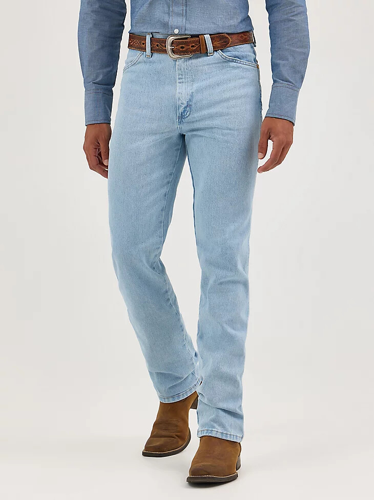 wrangler cowboy cut slim fit jean bleach