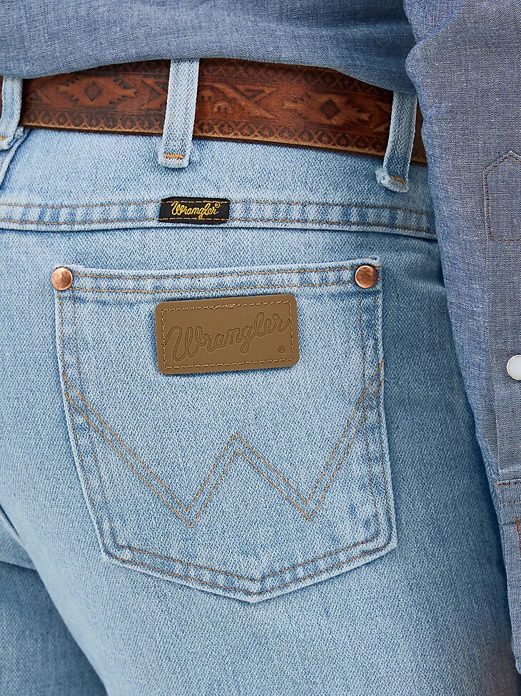 wrangler cowboy cut slim fit jean bleach