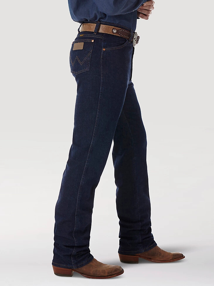 wrangler cowboy cut vaqueros ajustados elásticos azul marino