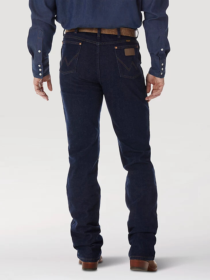 wrangler cowboy cut vaqueros ajustados elásticos azul marino