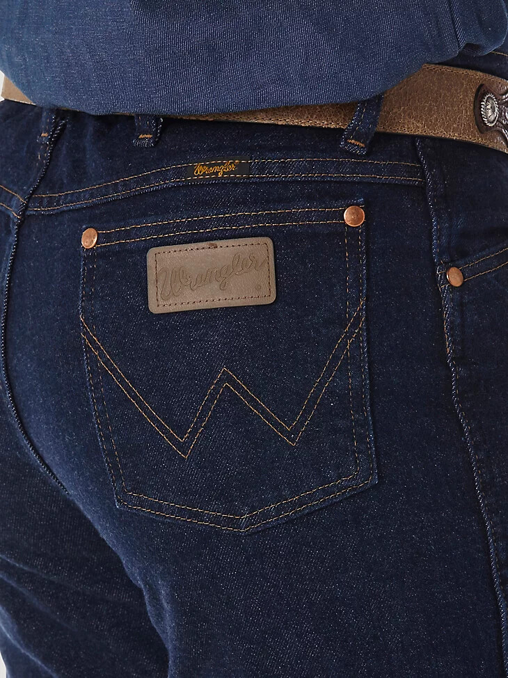 wrangler cowboy cut vaqueros ajustados elásticos azul marino