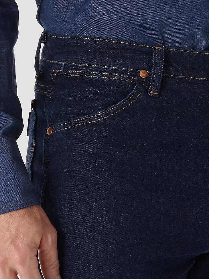 wrangler cowboy cut vaqueros ajustados elásticos azul marino