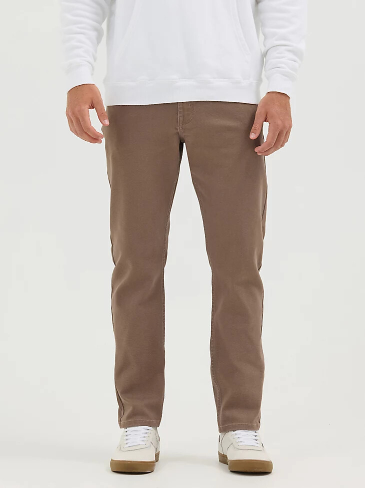 vaqueros wrangler five star premium athletic fit para hombre color chocolate