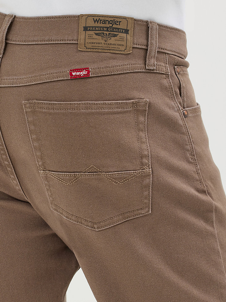 vaqueros wrangler five star premium athletic fit para hombre color chocolate