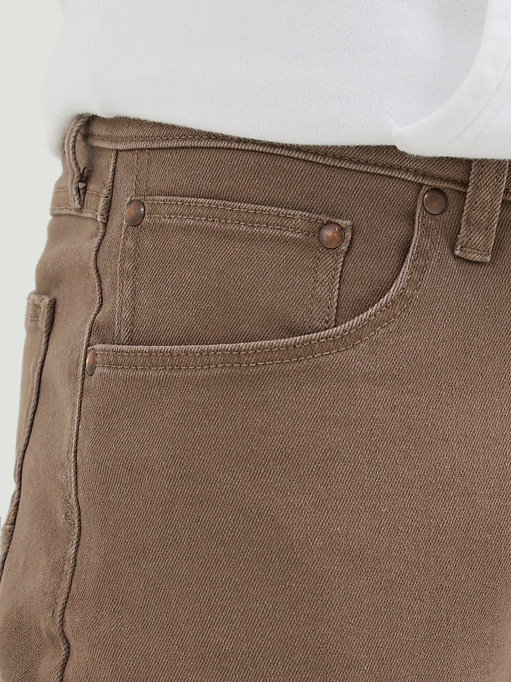 vaqueros wrangler five star premium athletic fit para hombre color chocolate