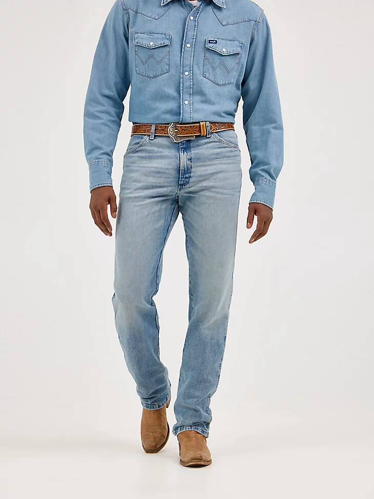 wrangler cowboy cut original fit vintage wash jean azul auténtico