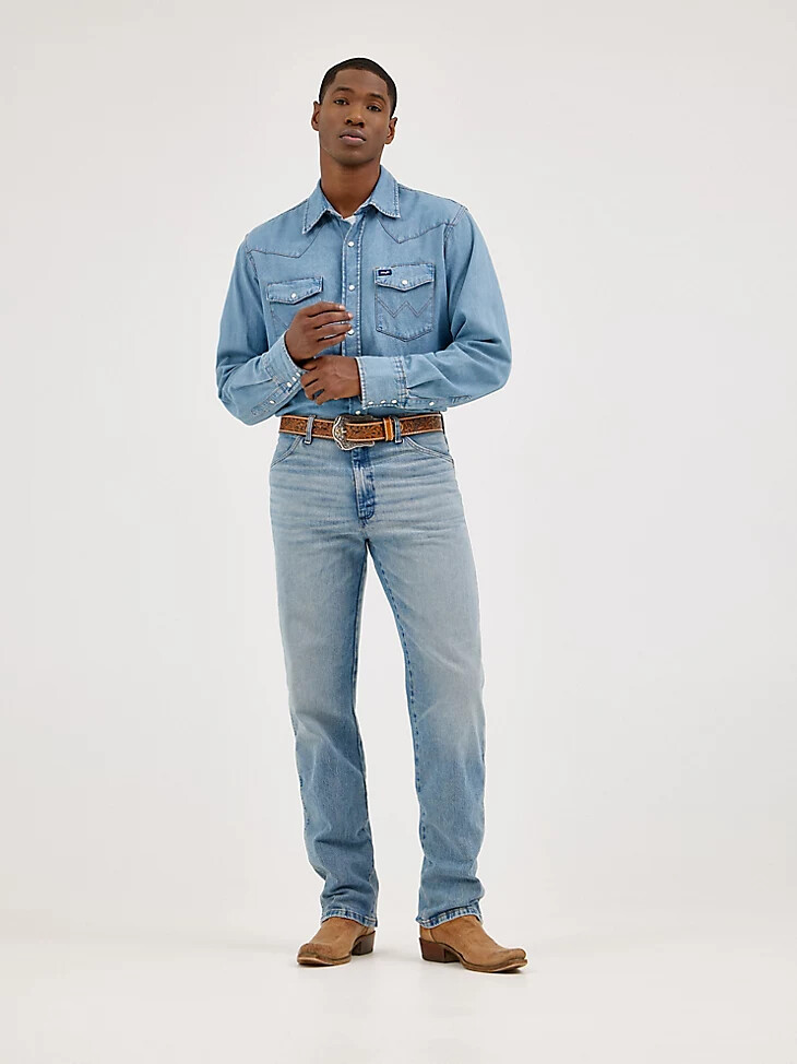 wrangler cowboy cut original fit vintage wash jean azul auténtico