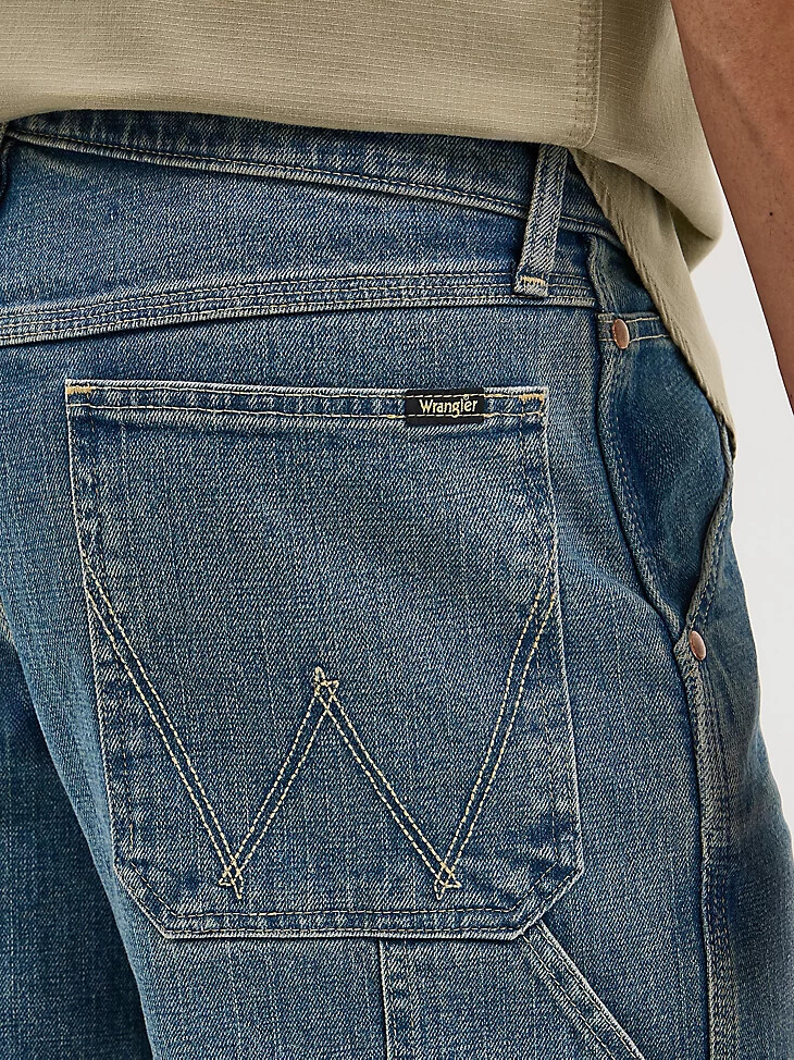 jean de carpintero para hombre azul descolorido