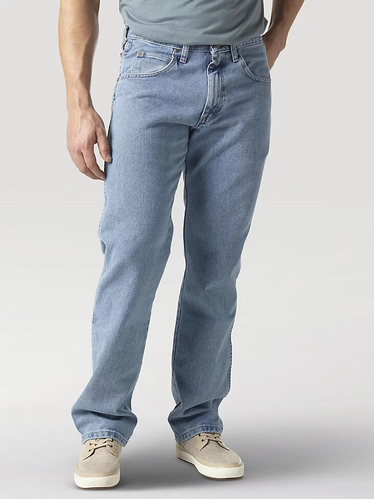 vaqueros wrangler rugged wear relaxed fit vintage indigo
