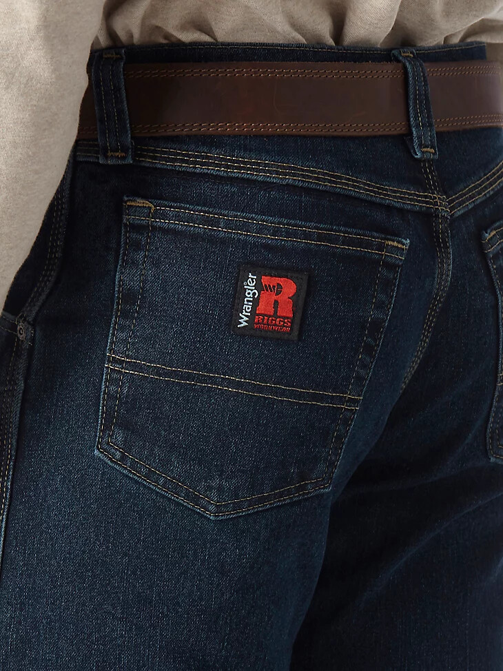 wrangler riggs workwear advanced comfort five pocket jean dark tint