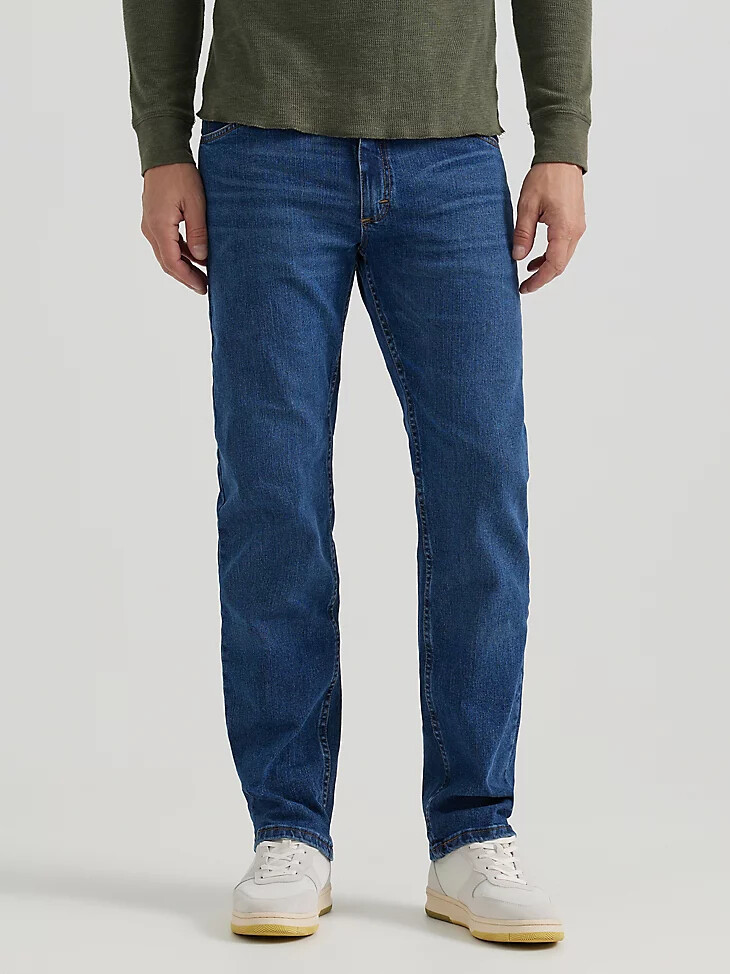 wrangler five star premium denim flex for comfort - vaqueros de corte regular lavado a la piedra oscuro