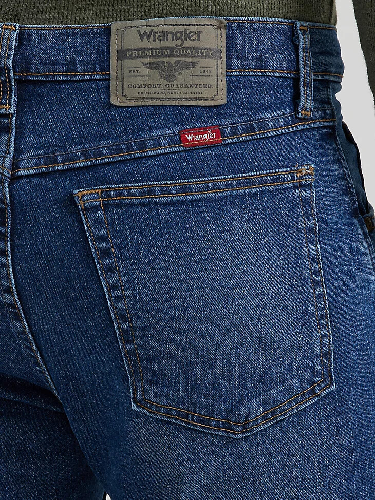 wrangler five star premium denim flex for comfort - vaqueros de corte regular lavado a la piedra oscuro