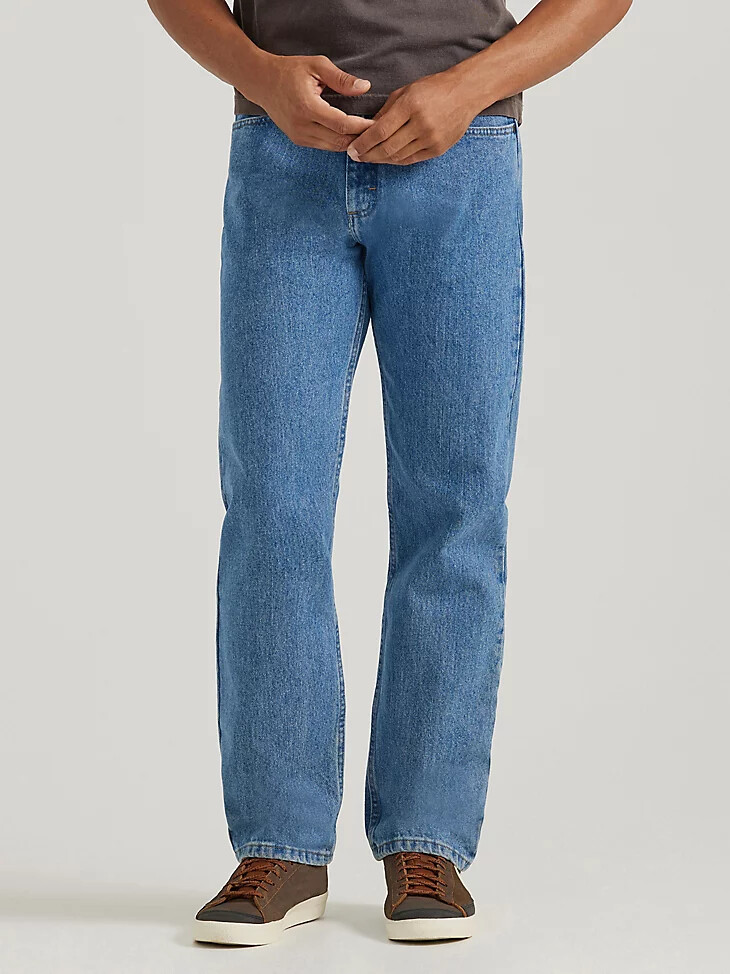 wrangler five star premium denim relaxed fit jean stone bleach