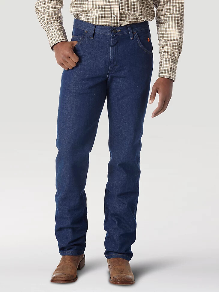 jean vaquero ligero de corte regular resistente a las llamas wrangler fr prelavado
