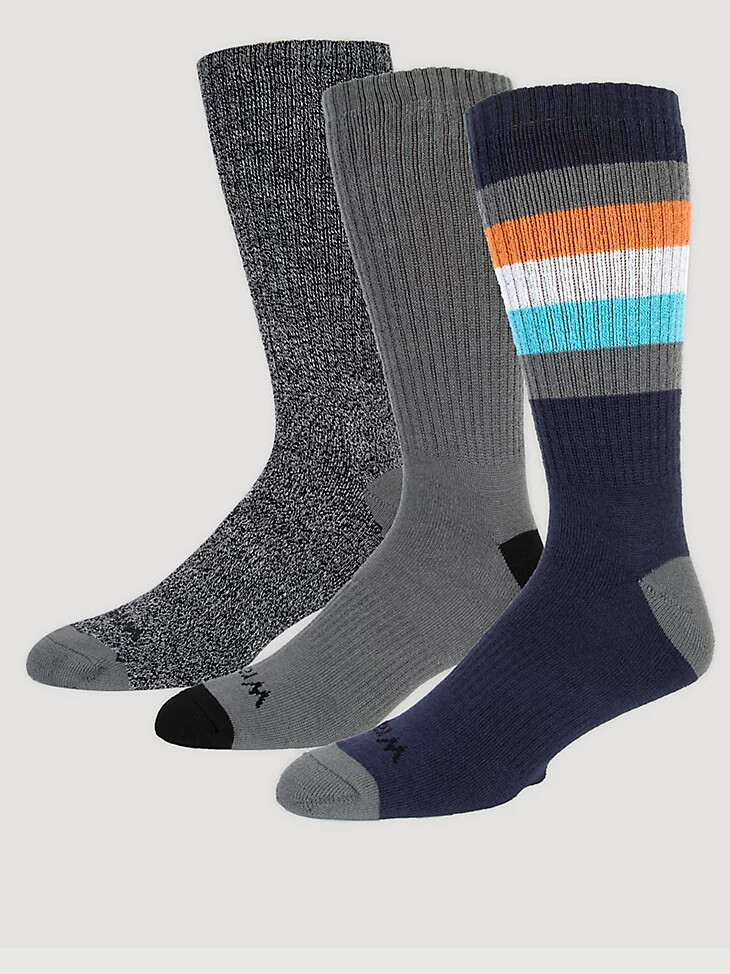 calcetines deportivos de peso medio para hombre paquete de 3 azul marinocarbónnegro