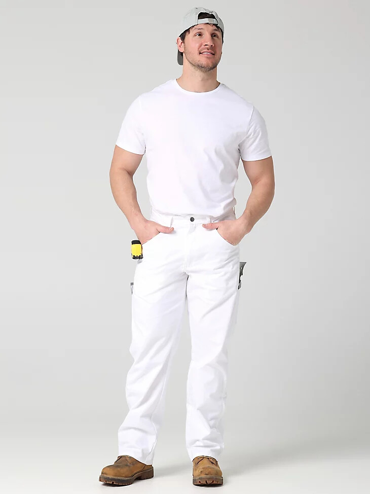 pantalón de pintor wrangler workwear blanco brillante