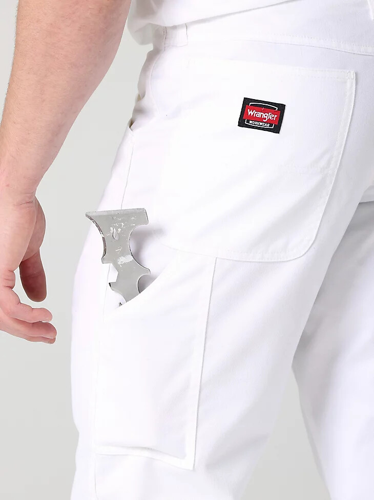 pantalón de pintor wrangler workwear blanco brillante