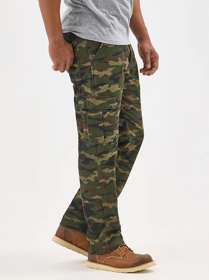 pantalón cargo con forro polar para hombre camuflaje liso
