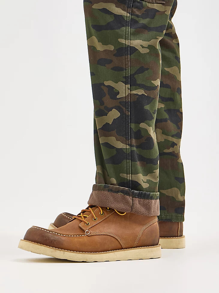 pantalón cargo con forro polar para hombre camuflaje liso