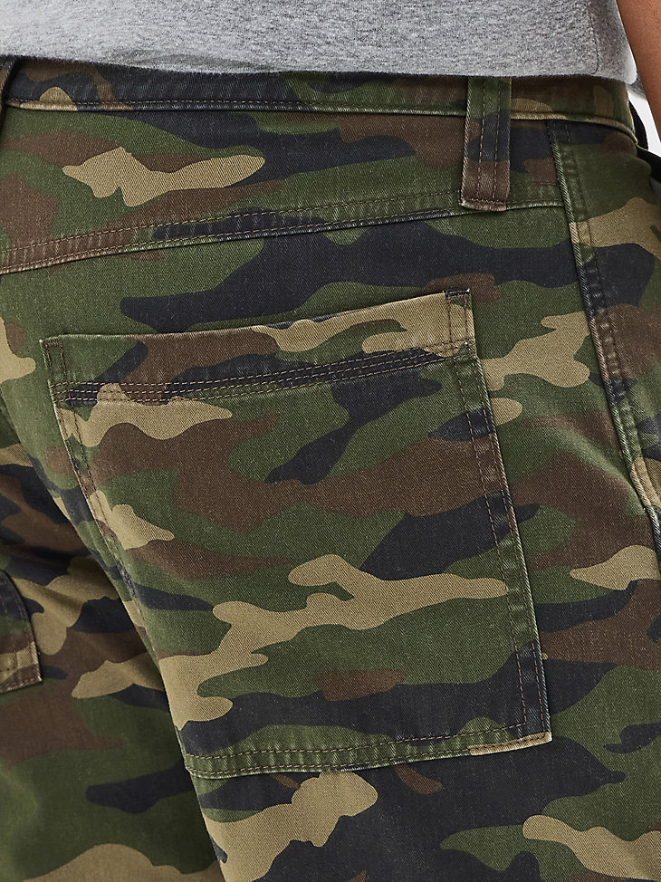 pantalón cargo con forro polar para hombre camuflaje liso