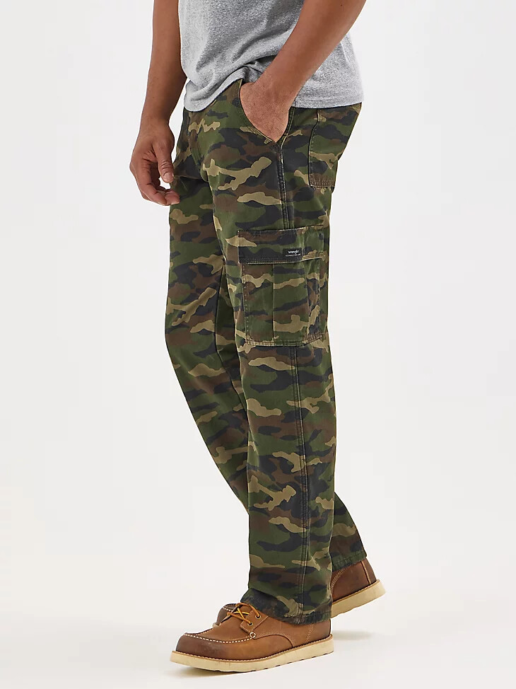 pantalón cargo con forro polar para hombre camuflaje liso
