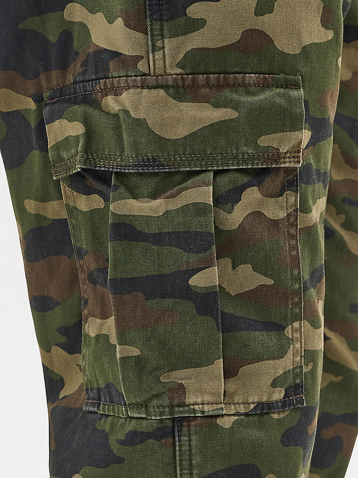 pantalón cargo con forro polar para hombre camuflaje liso