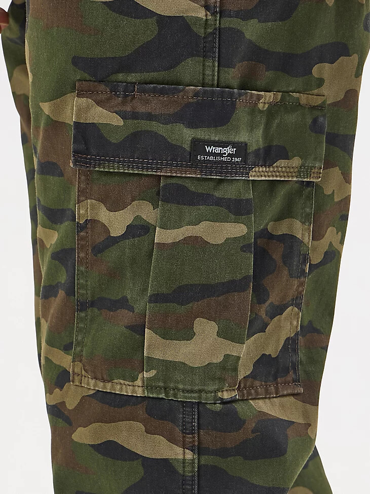 pantalón cargo con forro polar para hombre camuflaje liso