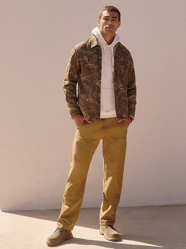 pantalón utilitario de corte relajado para hombre dorado opaco