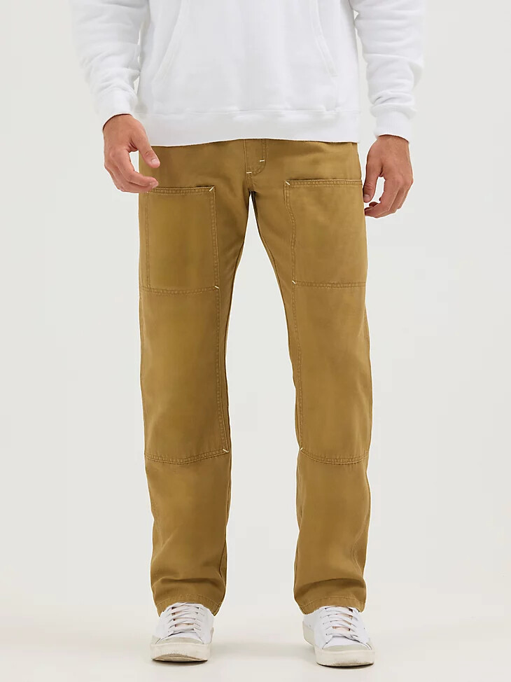 pantalón utilitario de corte relajado para hombre dorado opaco