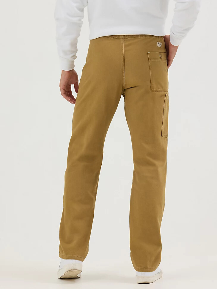 pantalón utilitario de corte relajado para hombre dorado opaco
