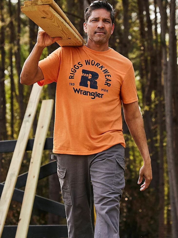 camiseta gráfica relajada con estampado de calabaza de cosecha de wrangler riggs workwear