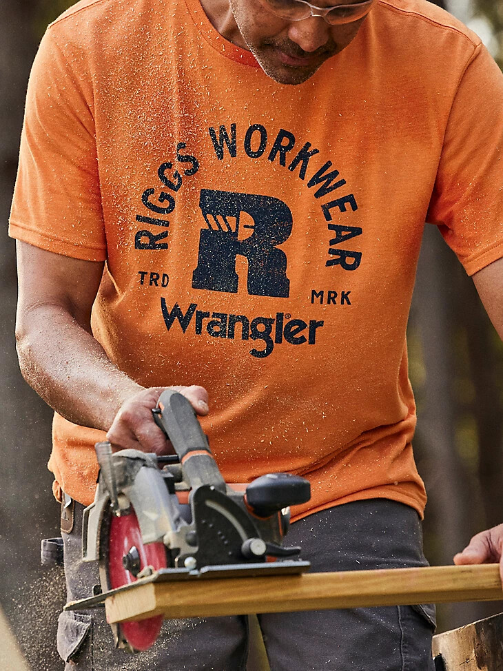 camiseta gráfica relajada con estampado de calabaza de cosecha de wrangler riggs workwear
