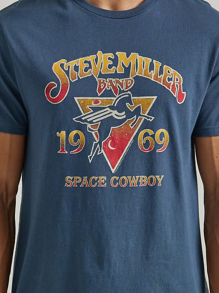 camiseta gráfica de steve miller band azul marino medianoche