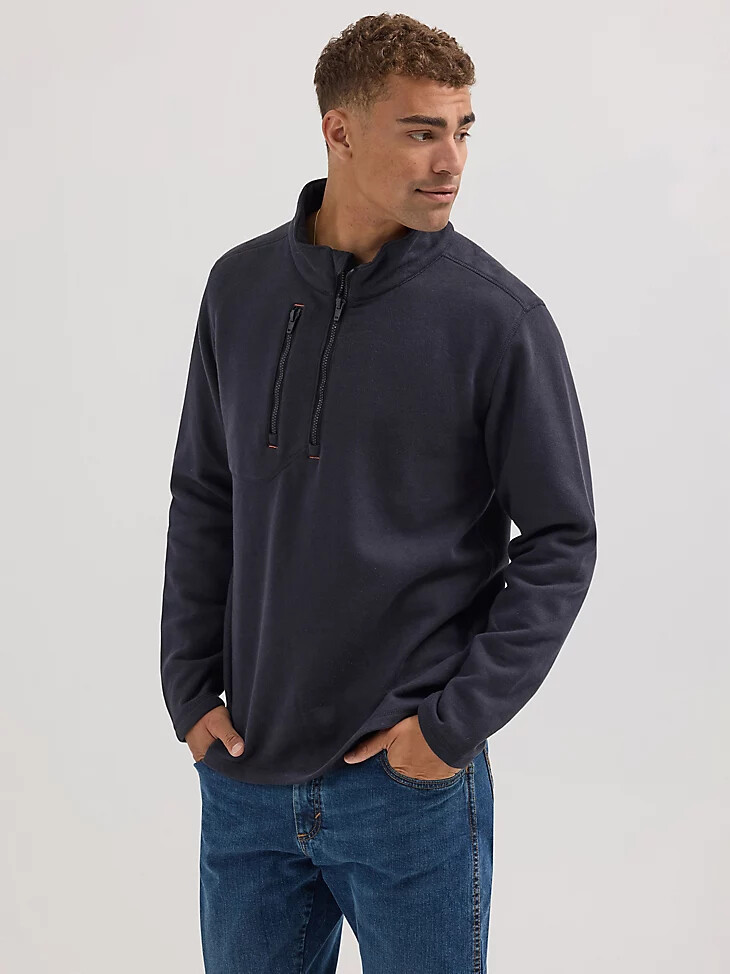 suéter wrangler fr ignífugo con cremallera de un cuarto negro azabache