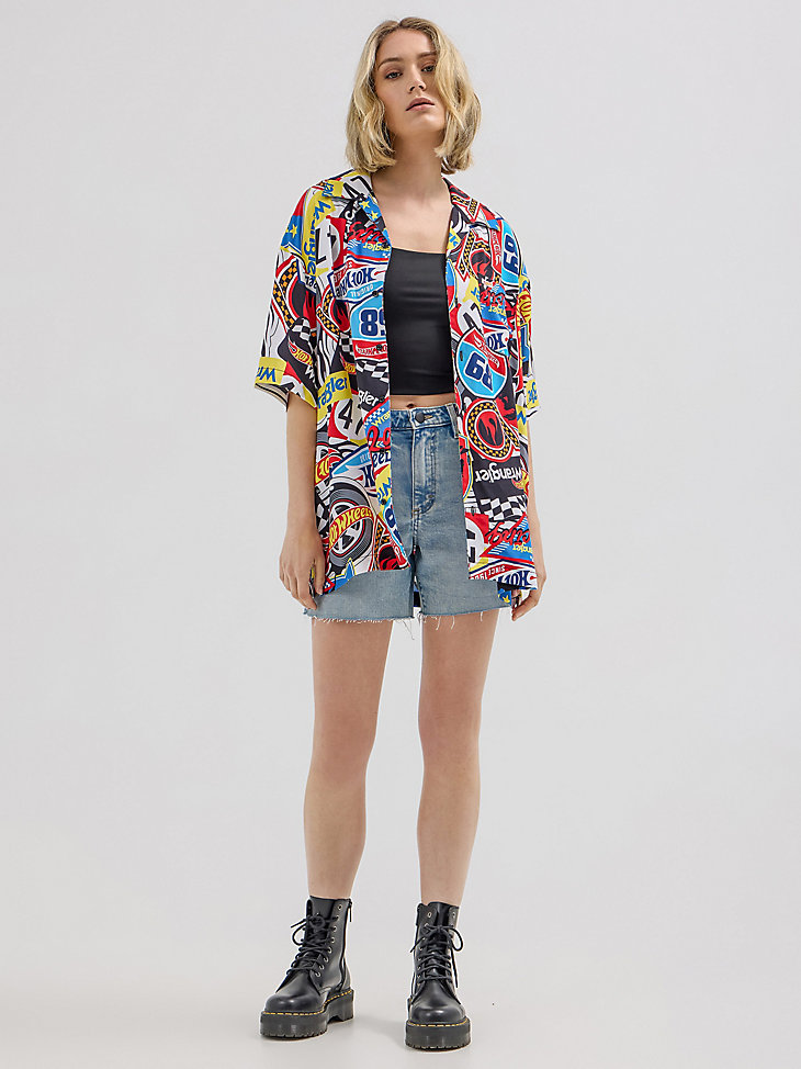camisa de recuerdo para hombre wrangler x hot wheels multicolor