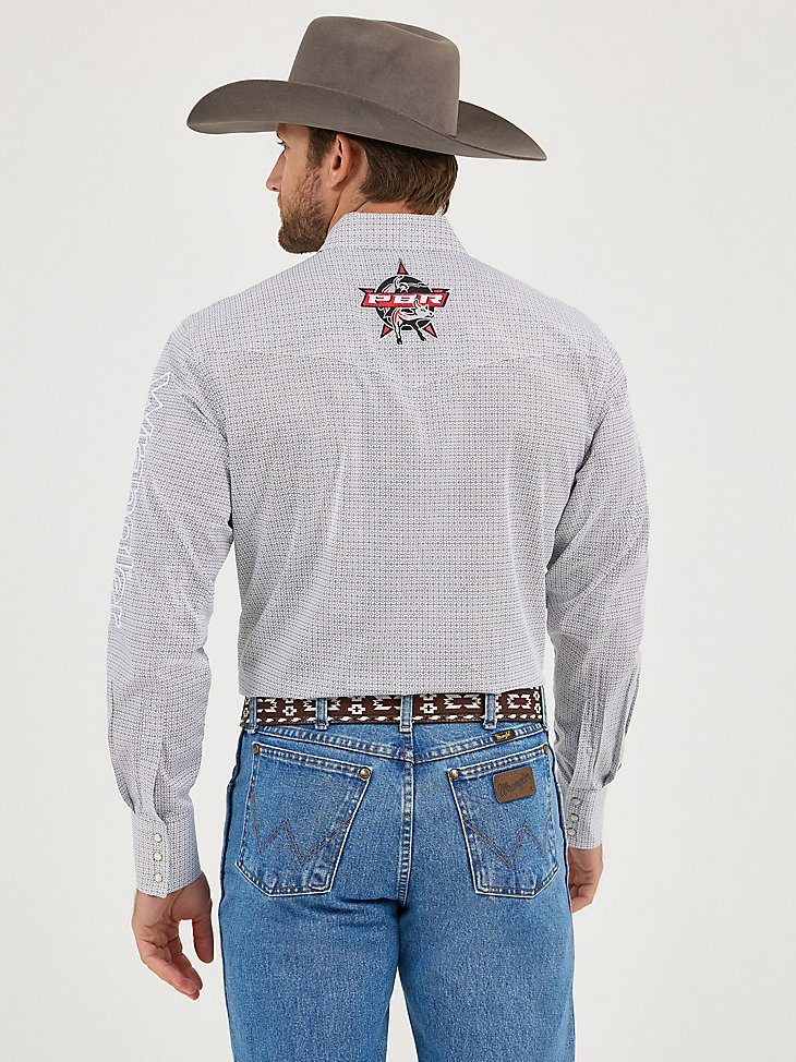 camisa vaquera de manga larga con estampado del logotipo wrangler pbr para hombre cloudy diamonds