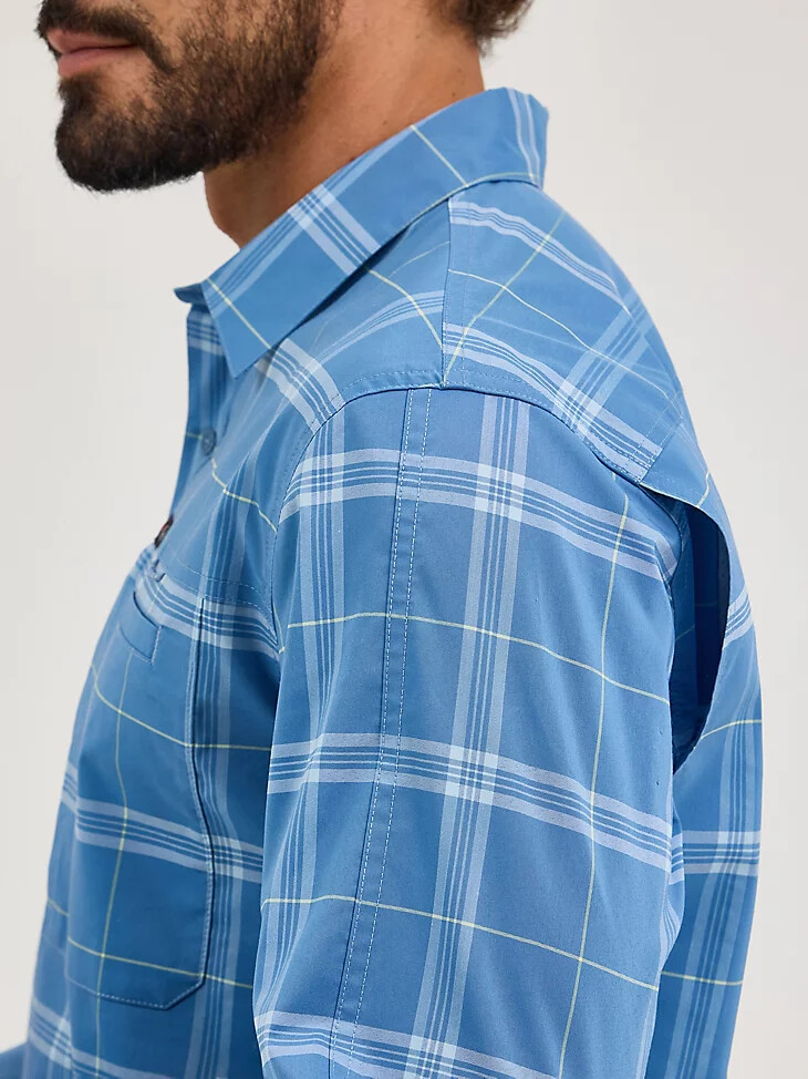camisa a cuadros wrangler atg para hombre hike to fish mangosteen