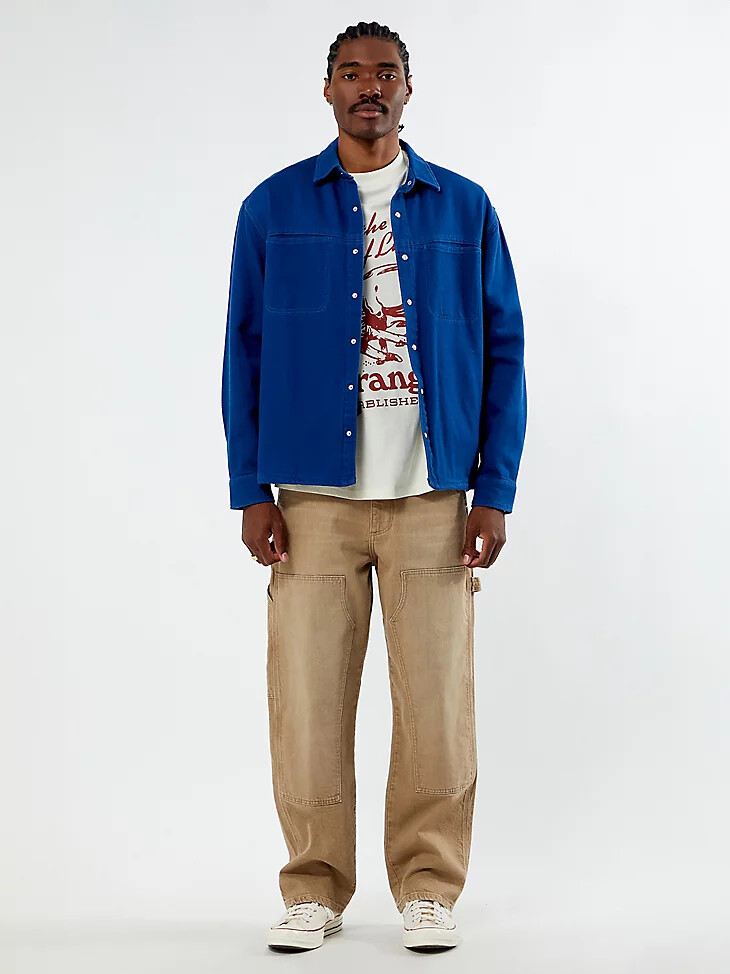 camisa de sarga wrangler x pacsun para hombre azul delft