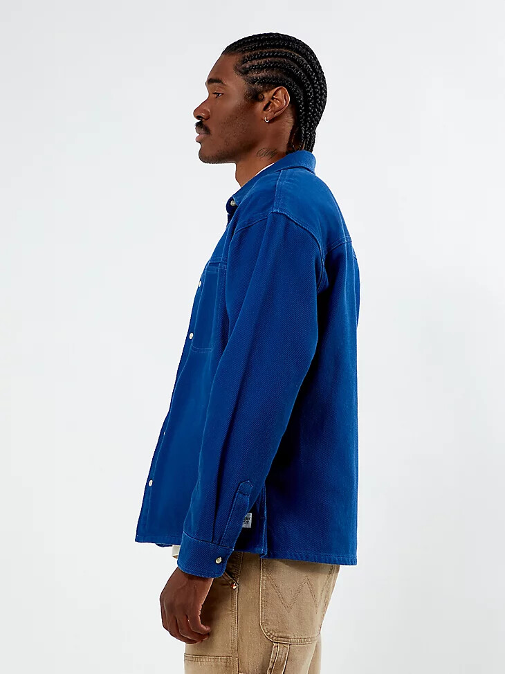 camisa de sarga wrangler x pacsun para hombre azul delft