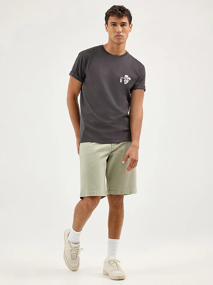 camiseta gráfica de vaquero para hombre color negro descolorido