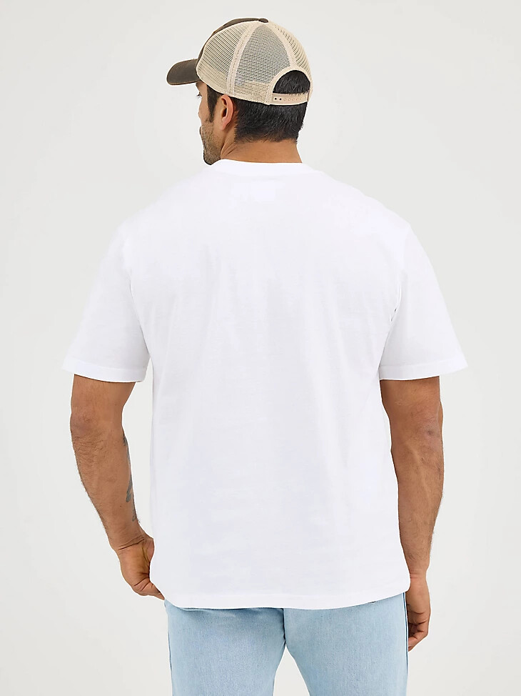 camiseta de trabajo con bolsillo para hombre blanca