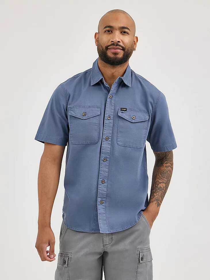 camisa ripstop para hombre color índigo vintage