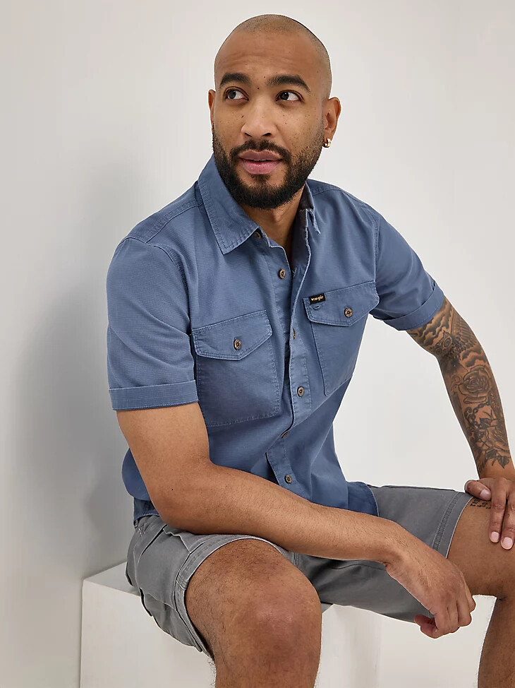 camisa ripstop para hombre color índigo vintage