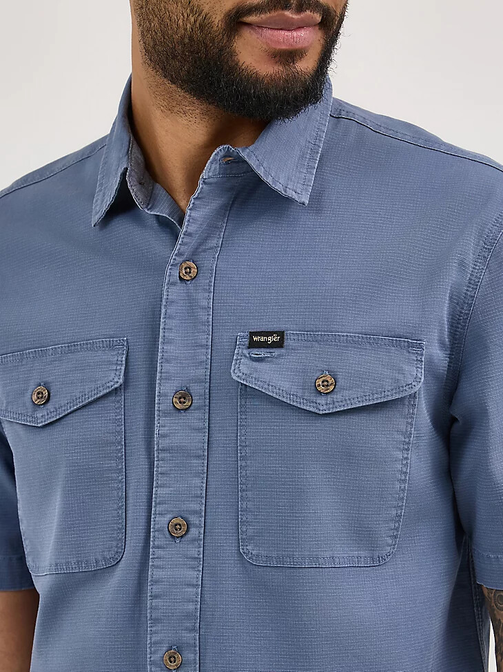 camisa ripstop para hombre color índigo vintage