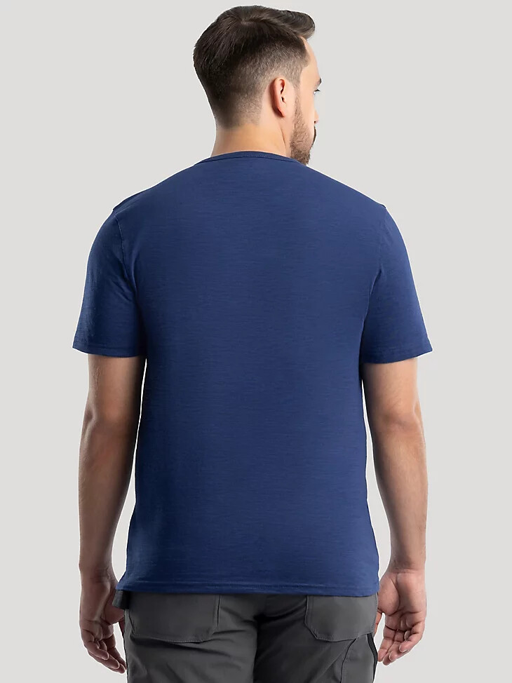 camiseta de punto flameado con bolsillo para hombre color azul marino