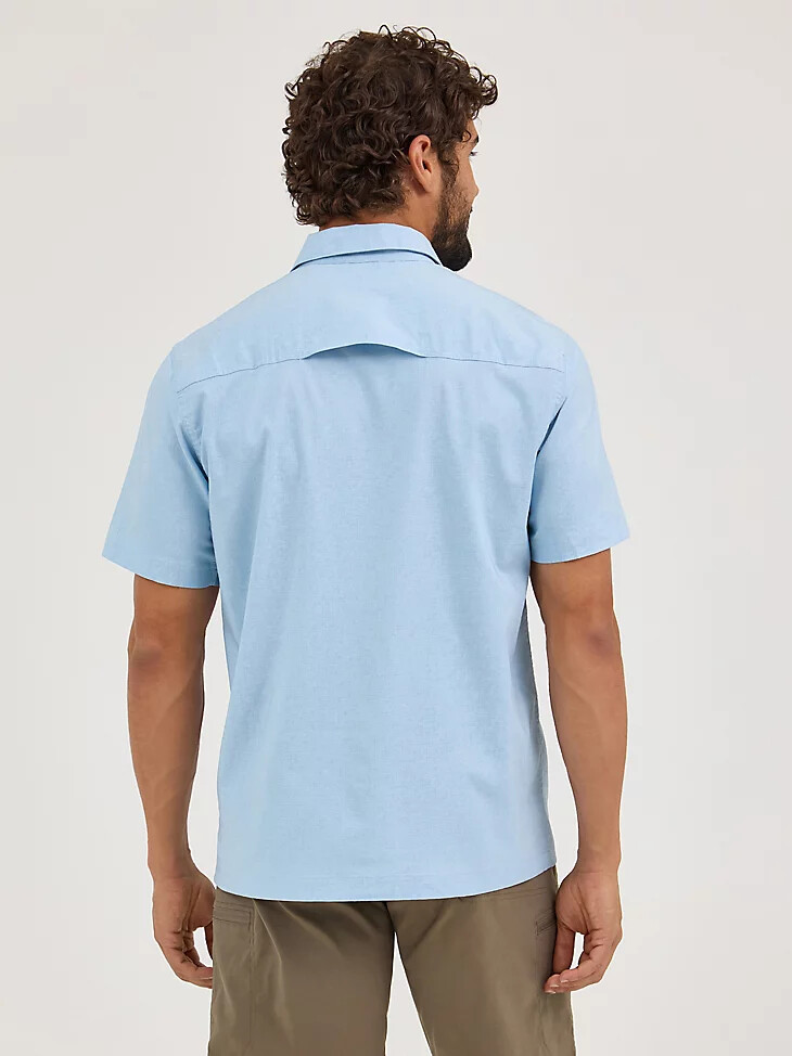 camisa de manga corta de senderismo para hombre cerulean