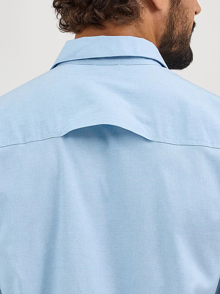 camisa de manga corta de senderismo para hombre cerulean