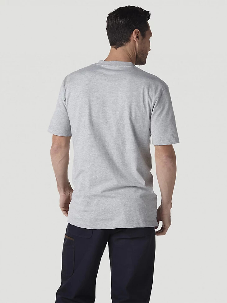 wrangler riggs workwear camiseta de manga corta henley ash heather