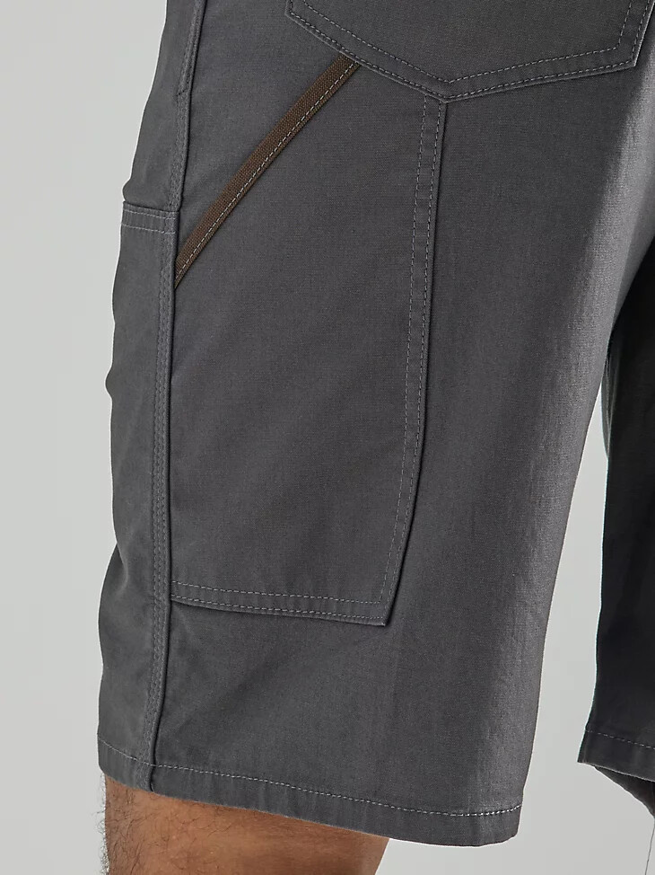 pantalón corto wrangler riggs workwear utility relaxed de raya diplomática gris